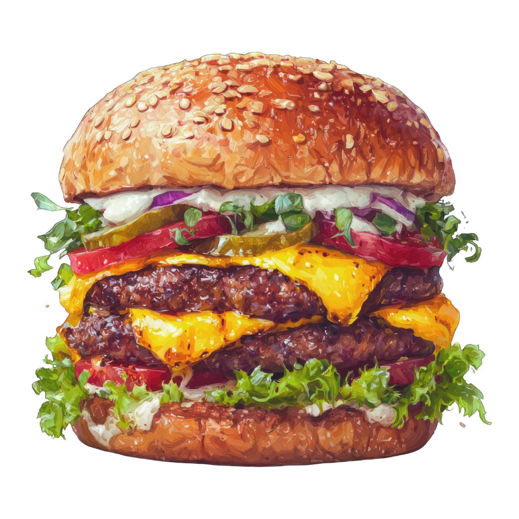 Cheddar Style burger from Cook Out Atlanta with cheddar cheese bacon grilled onion and mayo