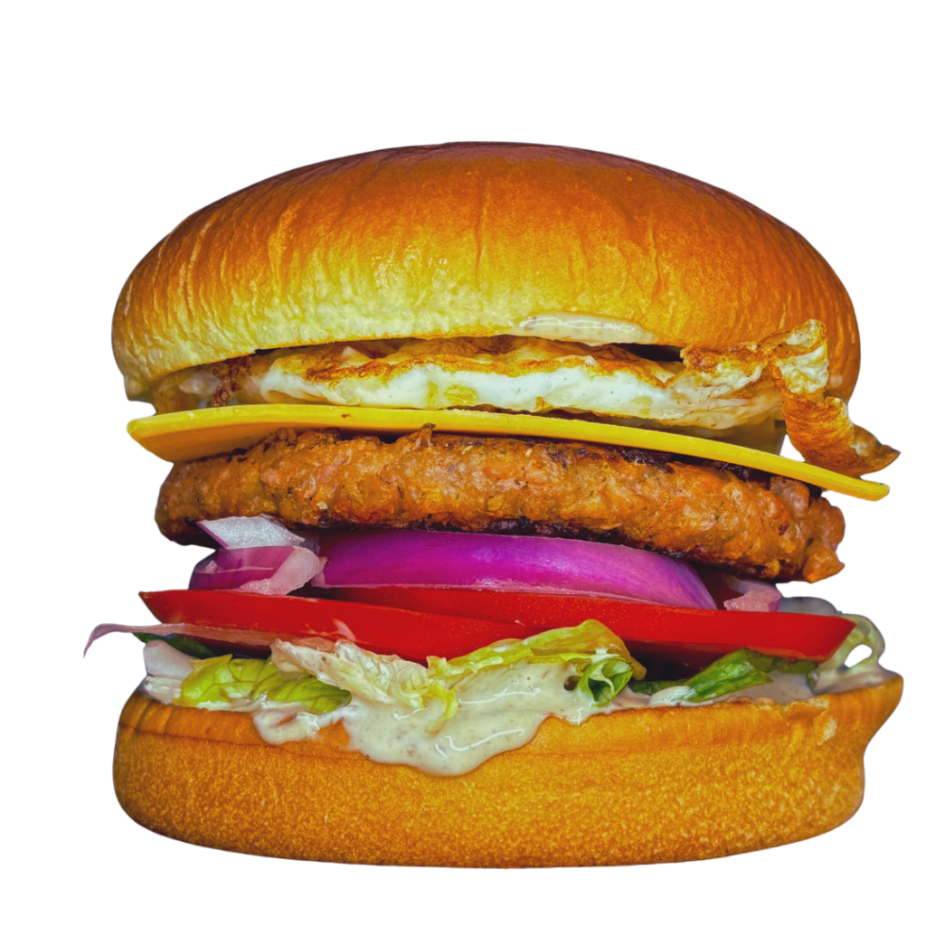 Cook Out Style burger in Atlanta Georgia with chili slaw mustard and onion fast food menu item