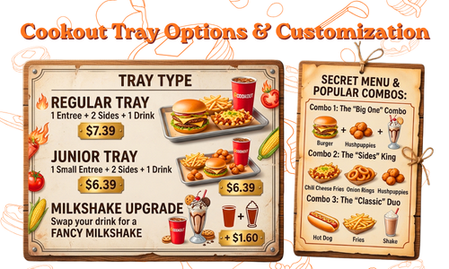 Cookout Conway SC tray options and customization menu