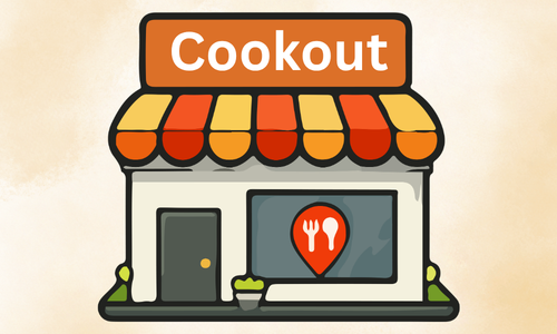 Cookout locations map in USA with multiple branches and Cookout menu with prices details